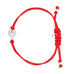 Goddaughters Sterling Silver AngelEyes Heart Red String Bracelet with Blue Sapphire 