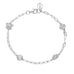 Goddaughters Sterling Silver with White topaz Stones Good Vibes Station Bracelet with symbols of empowerment 
