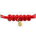 Goddaughters gold AngelEyes Heart Red String Bracelet with 14 gold clad hardware 