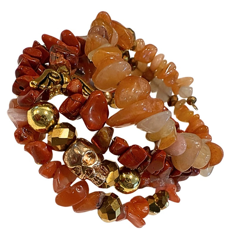 No Fear Carnelian Wrap Bracelet