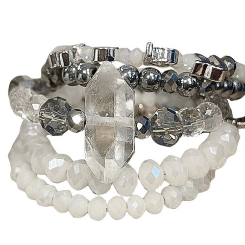 Clear Quartz Hope Affirmation Wrap Bracelet