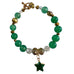 Green Embroidered AngelEyes Heart on the Shoulder Grey Hoodie & Green Star Aventurine Bracelet