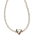 Mindful Pebble Beaded White Zircon Necklace