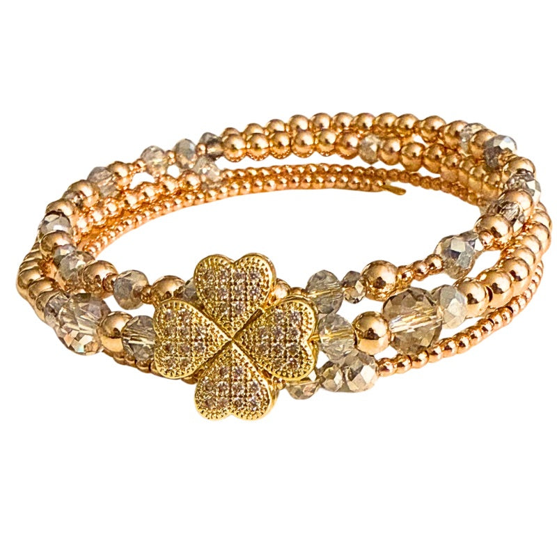 Lucky Clover Golden Wrap Bracelet