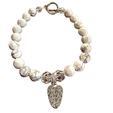 FlipFlop Heart White Howlite Bracelet