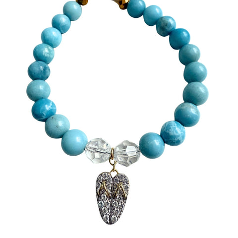 FlipFlop Heart Larimar Bracelet