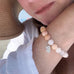 FlipFlop Heart Pink Aventurine White Topaz Bracelet