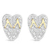 Flip Flop Heart White Topaz Gold Earrings