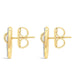Flip Flop Heart White Topaz Gold Earrings