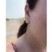 Flip Flop Heart White Topaz Gold Earrings