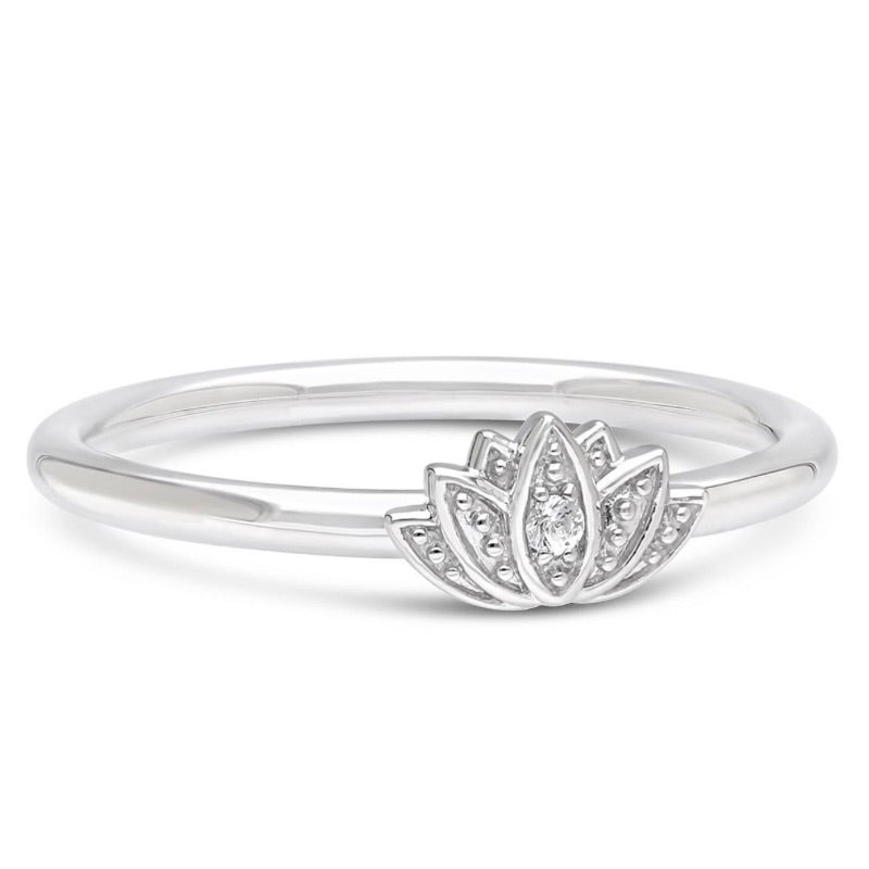 Lotus Ring Sterling Silver a symbol of New Beginnings by Goddaughters 