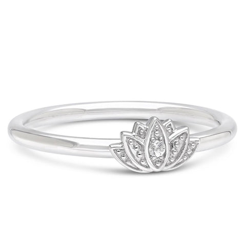 Lotus Ring Sterling Silver a symbol of New Beginnings by Goddaughters 