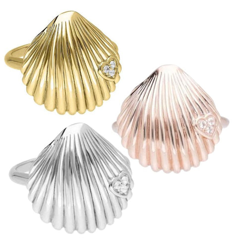 Love Shell Ring by Goddaughters Wearable Art for Soul 