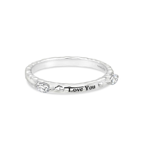 Love you Sterling Silver Ring Wearable Art for the Soul by Goddaughters