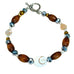 Shiva Shell Wood & Silver tones Bracelet