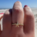 Starfish Mini Blue Topaz Beaded Ring By Goddaughters Wearable Art for the Soul