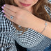 Sterling Silver Yin Yang Pom Flower Bracelet and Ring by Goddaughters 
