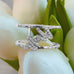 Sterling Silver with white topaz Effort Ring by Goddaughters 