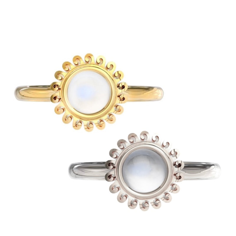 Sun Moonstone Ring by Goddaughters 