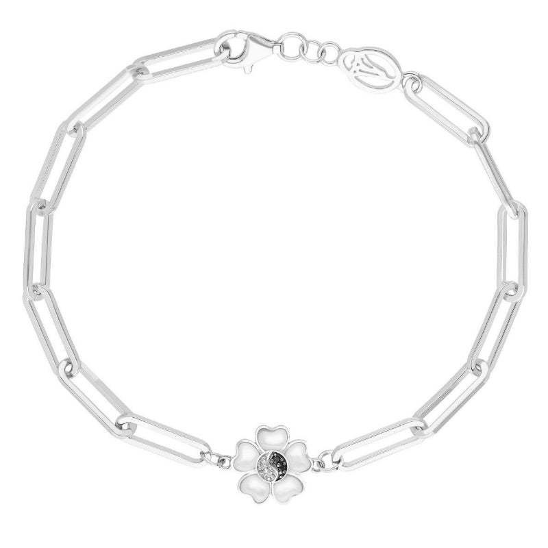 Yin Yang Pom Flower Bracelet by Goddaughters Wearable Art for the Soul