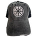black with Silver Dharma Wheel Hat by Goddaughters 