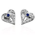 Sterling Silver AngelEyes Heart earrings with sapphire stones 