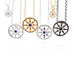 Sterling Silver Multi Stone Dharma Wheel Necklace for Mindfulness