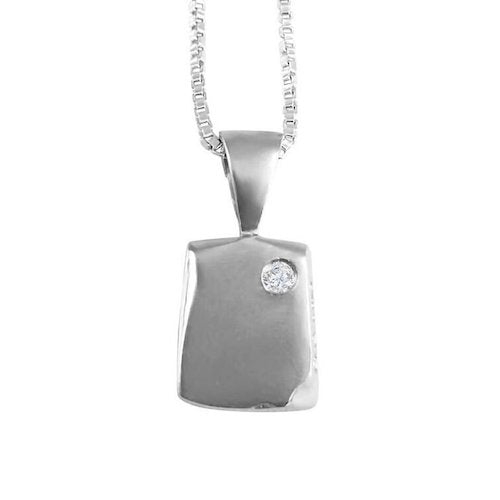 Sterling Silver with Rhodium Odin Petite New Beginning Necklace with sterling silver box chain 